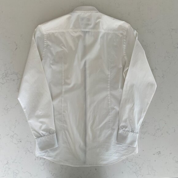 Boss Hugo Boss Slim Fit Jery LS Button Down Dress Cotton Shirt White Sz 15.5/39 - Picture 7 of 15